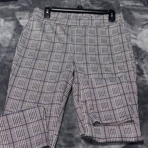 Gray Plaid Slim Trousers